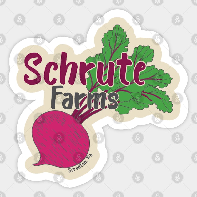 Schrute Farms Sticker by Tee Arcade